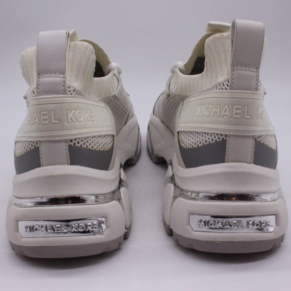 Michael Kors Men\'s Lucas Athletic Sneakers Size 11.5 White/Metallic Silver main image 10